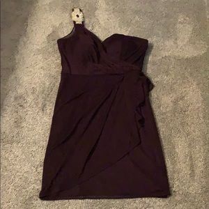 Eggplant one shoulder mini